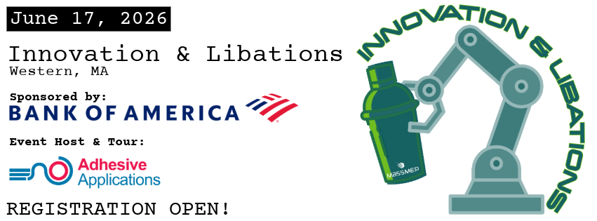 Informational banner for networking event called 'Innovation & Libations'